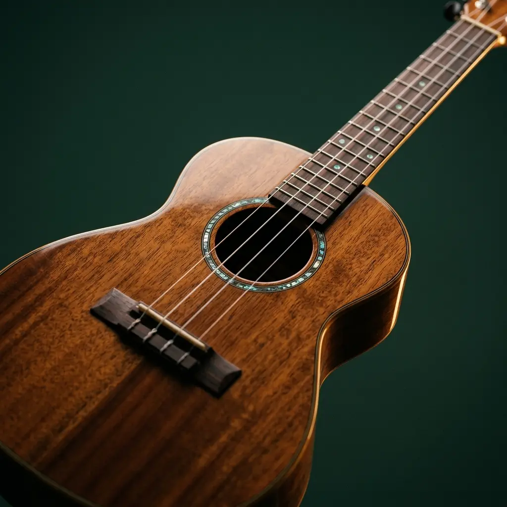 Ukulele soprano apoiado sobre a cadeira da sala de aula